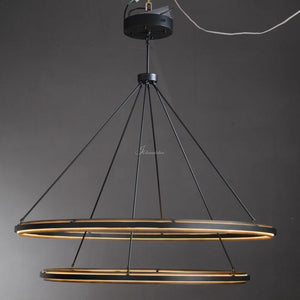 Peron Two-Tier Round Chandelier 60", in black - view 4