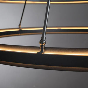 Peron Two-Tier Round Chandelier 60", in black - view 6
