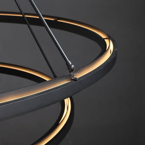 Peron Two-Tier Round Chandelier 60", in black - view 8