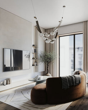 Modern Belt Alabaster Drops LED Chandelier - view 4