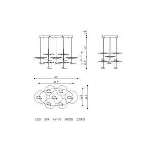 Lagatto Oval Chandelier 7-Light - view 7