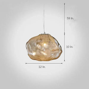 Industrial Metal Glass Bubble Irregular Oval Staircase Chandeliers - view 8