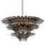 Italo 9-Light Chandelier: Elegant Ribbed Smoked Glass Lighting Fixture