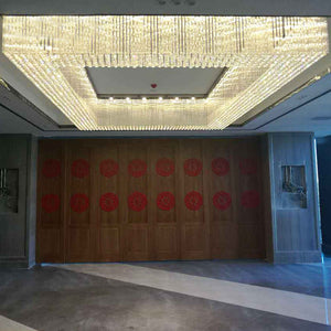 Large square golden crystal chandelier, K9 crystal - view 3