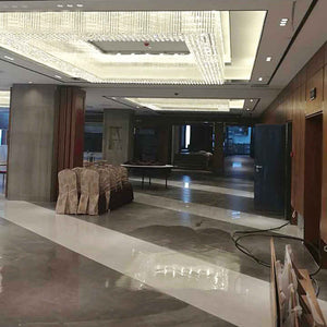 Large square golden crystal chandelier, K9 crystal - view 4