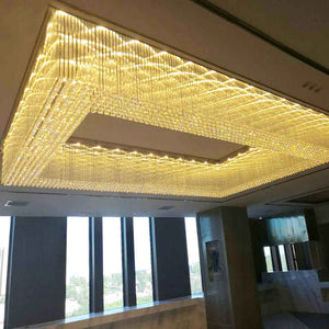 Large square golden crystal chandelier, K9 crystal - view 5