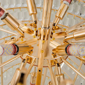 Large Gold Chandelier Luxury Art Glass - view 7