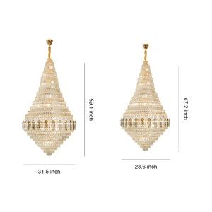 Large Gold Chandelier Luxury Art Glass - view 8