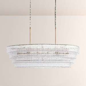 Lime Glass Oval Chandelier 54"W/65"W - view 2