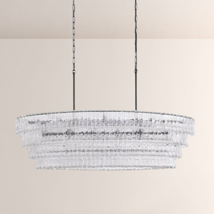 Lime Glass Oval Chandelier 54"W/65"W - view 3