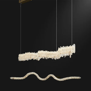 Rock Crystal Cluster Linear Dining Chandelier - view 5