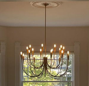Lione Large Brass Candelabra Chandelier Light - view 4