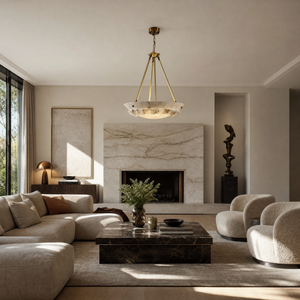 Lithmora Modern Brass Alabaster Pendant Light