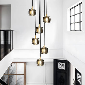 Long Spiral Cubes Crystal Chandelier for Staircase - view 6