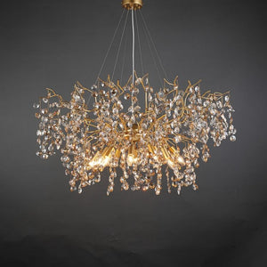 Art Deco Modern Gold Chandelier Light Fixture - view 3