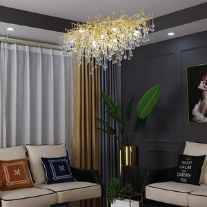 Aqua Modern Tree Branch Crystal Chandelier 47.5" L - view 3