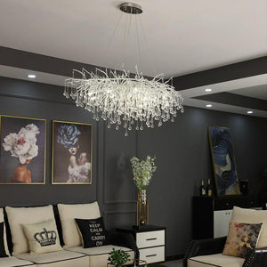 Aqua Modern Tree Branch Crystal Chandelier 47.5" L - view 4
