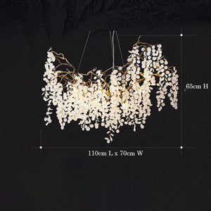 Akari Oval Gold Chandelier Light Fixture, Large Chandelier Lighting - view 5