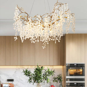 Akari Oval Gold Chandelier Light Fixture, Large Chandelier Lighting - view 2