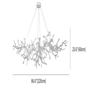 Exquisite Glass Flower Copper Tree Branch Chandelier - view 2