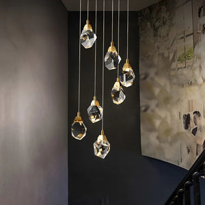 Luxury Staircase Chandelier Modern Spiral Crystal High Ceiling Light - view 10