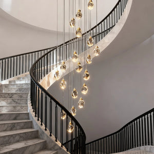 Luxury Staircase Chandelier Modern Spiral Crystal High Ceiling Light - view 14