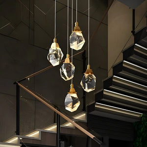 Luxury Staircase Chandelier Modern Spiral Crystal High Ceiling Light - view 17