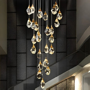 Luxury Staircase Chandelier Modern Spiral Crystal High Ceiling Light - view 18