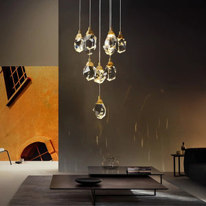 Luxury Staircase Chandelier Modern Spiral Crystal High Ceiling Light - view 3