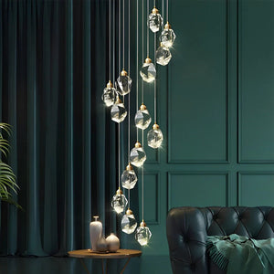 Luxury Staircase Chandelier Modern Spiral Crystal High Ceiling Light - view 4