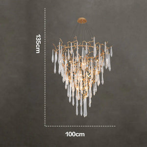 Modern Crystal Droplet Branch Staircase Chandelier - view 9