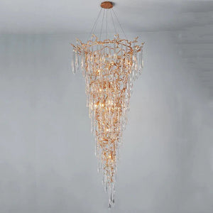Modern Crystal Droplet Branch Staircase Chandelier - view 5