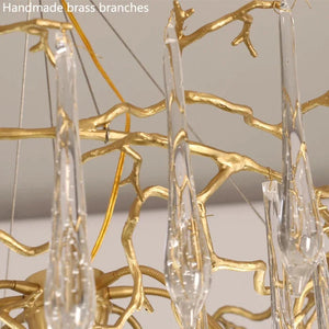 Modern Crystal Droplet Branch Staircase Chandelier - view 4