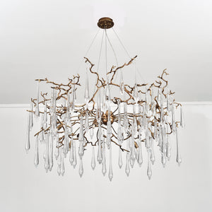 Dawn Teardrop Branch Brass Round Chandelier - view 8