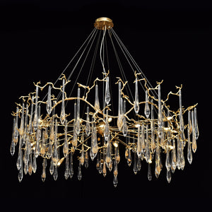 Dawn Teardrop Branch Brass Round Chandelier - view 14