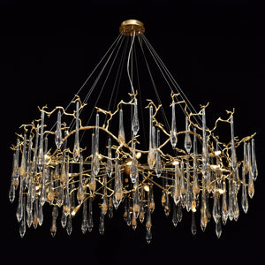 Dawn Teardrop Branch Brass Round Chandelier - view 15