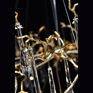 Dawn Teardrop Branch Brass Round Chandelier - view 20