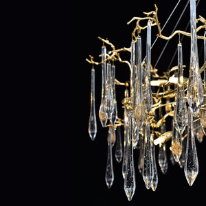 Dawn Teardrop Branch Brass Round Chandelier - view 21