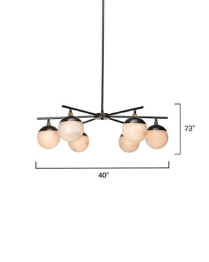 Natural Alabaster Metro 6 Lights Ball Chandelier - view 5