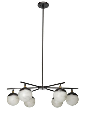 Natural Alabaster Metro 6 Lights Ball Chandelier - view 4