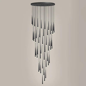 Minimalism Foyer Staircase Chandelier Ceiling Pendant Lighting Fixture For Living Room Entryway In Gold/ Black Finish - view 11