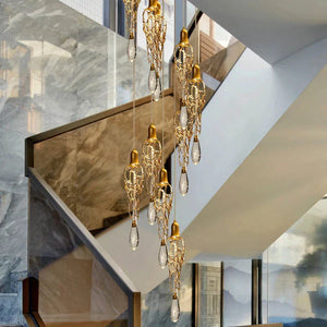 Stairwell Branch Strata Crystal Spiral Chandelier - view 4