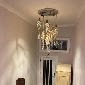 Stairwell Branch Strata Crystal Spiral Chandelier - view 2