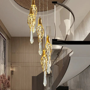 Stairwell Branch Strata Crystal Spiral Chandelier - view 5