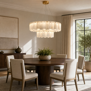 Modern Two-Tier Circular Pendant Chandelier