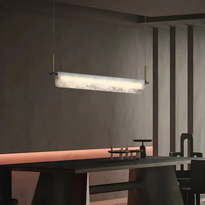 Modern Alabaster Linear Pendant Chandelier - view 2
