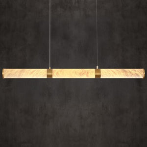 Modern Alabaster Linear Chandelier 47"L