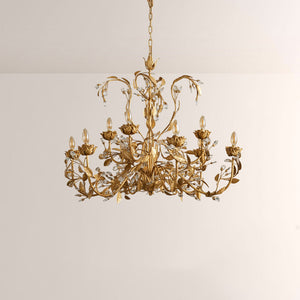 Nora Gilded Floral Crystal Round Chandelier - view 2