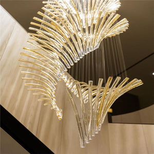 European Style Spiral Glass Chandelier for Staircase/Foyer/Hotel/Villa - view 3