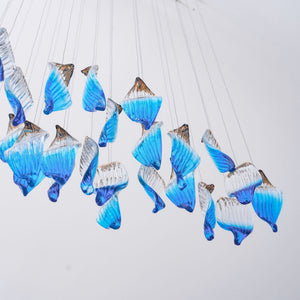Galaxy Ocean Drift Blown Glass Crystal Spiral Chandelier - view 18